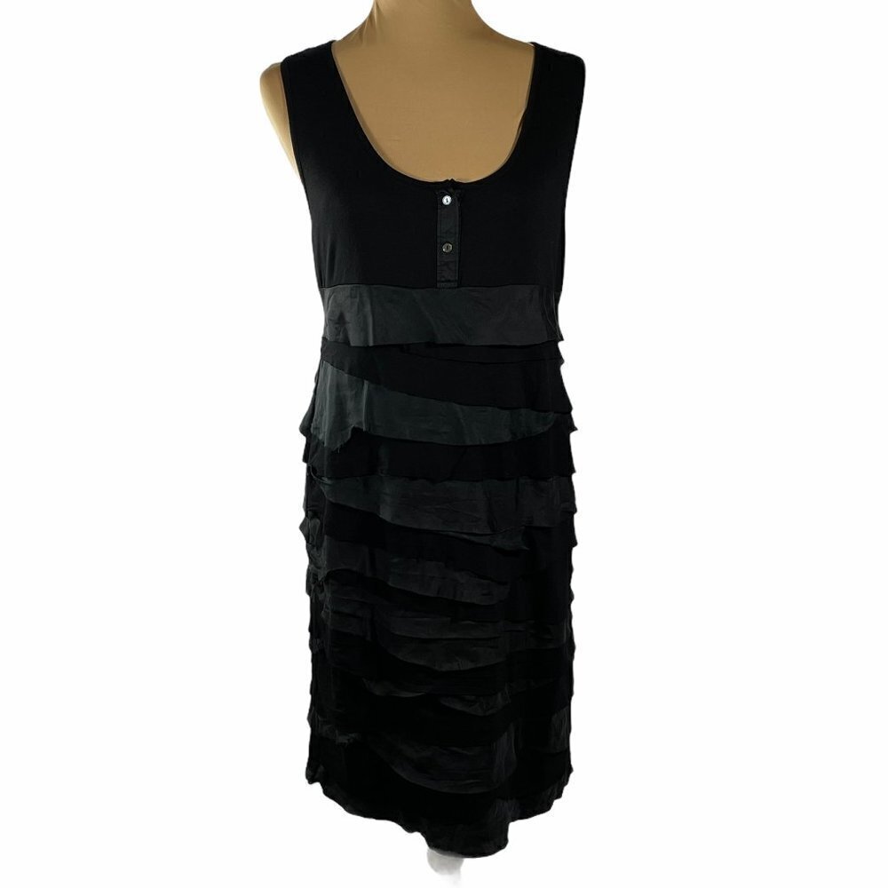 Kenneth Cole Black Layered Dress M